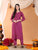 Ananya Chikankari Kurta Pant Cotton Co-ord Set (Wine)