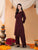 Maryam Chikankari Rayon Co-ord Set (Brown)