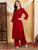 Faiza Chikankari Rayon Co-ord Set (Maroon)