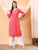 Alina Chikankari Modal Straight Kurta (Coral)