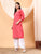 Alina Chikankari Modal Straight Kurta (Coral)