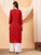 Alina Chikankari Modal Straight Kurta (Maroon)
