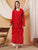 Dua Premium Viscose 3D Chikankari Straight Kurta (Red)