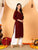 Alina Chikankari Modal Straight Kurta (Brown)